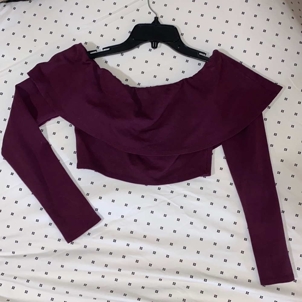 LONG SLEEVE STRAPLESS CROP